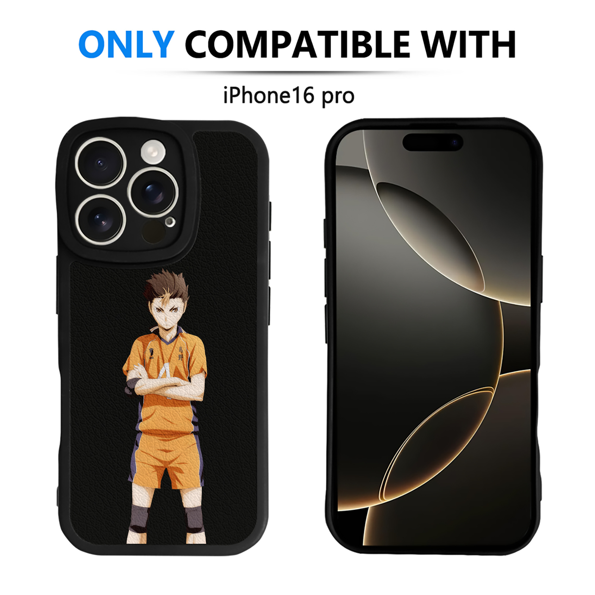 （画像用） ハイキュー!! Haikyu!! 【iPhone 16シリーズ対応】シリコンスマホケース（レザー調） 材質：シリコン